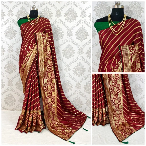 *Catlouge - savita*🌹 *👉New Lunching dola Lehriya saree*👉 *Fabric = Details:HEAVY DOLA SILK WITH LEHRIYA PRints with STYLISH LOOK pallu Latkan*👉NICE COLOUR MATCHING👉 *BLOUSE : Banglory* 👉*👉Book fast👉Full set ready👉Single also👉Ready stock
