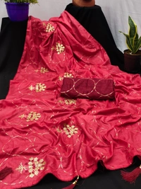 *we launching back to back Superhit collection**NAKODA MADHURI* *👉orignal dolla SAREES wITH traditional multi stich embroidery work with piping n latkans pallu*❣️❣️*👉Blouse= Unstiched BANGLORY SATIN with embroidery blouse* *👉PUT IN YOUR STAUTS DEFINITELY YOU GET ORDERS*😍 .... NO LESS For anyone* *👉UNBEATABLE PRICES GRAB SOON belive only original dont g - A