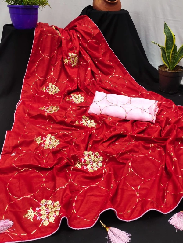 *we launching back to back Superhit collection**NAKODA MADHURI* *👉orignal dolla  SAREES wITH traditional multi stich embroidery work  with piping  n latkans  pallu*❣️❣️*👉Blouse=  Unstiched BANGLORY SATIN with embroidery blouse* *👉PUT IN YOUR STAUTS DEFINITELY YOU GET ORDERS*😍 .... NO LESS For anyone*   *👉UNBEATABLE PRICES GRAB SOON belive only original dont g