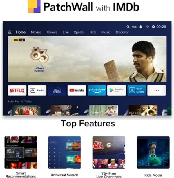 Mi 5A 80 cm (32 inch) HD Ready LED Smart Android TV with Dolby Audio (2022 Model)Display Size: 32, 40, 43Launch Year: 2019, 2022Supported Apps: Netflix|Prime Video|Disney+Hotstar|YoutubeOperating System: Android (Google Assistant & Chromecast in-built)Resolution: HD Ready 1366 x 768 PixelsSound Output: 20 WRefresh Rate: 60 Hz10 Days Replacement Policy, No questions asked. - 32 inch