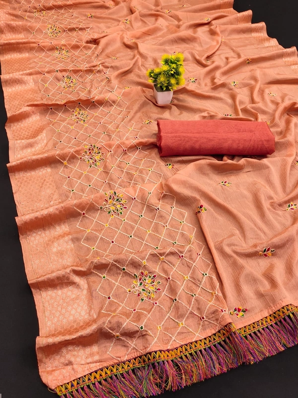 CATLOUGE – * NAKODA MINAKSHI*🌹Saree Fabric –chinon patta silk daid palen 5.40 Mtr*job@__ Embroidery & Border 🌹Blouse Fabric – Bangalori Silk 0.8 Mtr (Unstich) **🌹FULL STOCK READY*🌹SINGLE PCS READY🌹FULL SET READY😍Believe in Good Quality Product😍