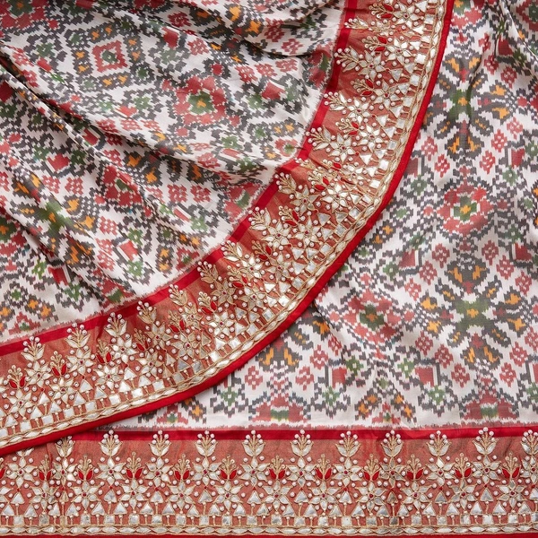 π§΅ *SAREE :- Heavy Vichitra Silk With Beautiful Patola Digital Print And Embroidery Gota Patti + Sequence On Border Work*π§΅ *BLOUSE :- Banglory Silk With Same As Saree Border Design On Blouse Sleeves Work*π¨ _*NOTE :- Blouse Unstitched*_ * πΈπ§π» *Once Give Opportunity, Coustomer Satisfaction Is Our Goal*