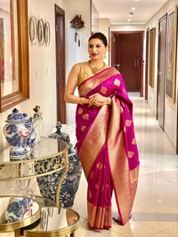 π *BRAND :- SHREE NAKODA ENTERPRISE CREATION* π *FABRIC : SOFT LICHI SILK CLOTH.**DESIGN : BEAUTIFUL RICH PALLU & JACQUARD WORK ON ALL OVER THE SAREE.**BLOUSE : CONTRAST EXCLUSIVE JACQUARD BORDER.* * π β‘οΈ *100% BEST QUALITY* β¬
οΈπ *Once Give Opportunity , Coustomer Satisfaction Is Our Goal*