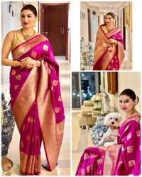 π *BRAND :- SHREE NAKODA ENTERPRISE CREATION* π *FABRIC : SOFT LICHI SILK CLOTH.**DESIGN : BEAUTIFUL RICH PALLU & JACQUARD WORK ON ALL OVER THE SAREE.**BLOUSE : CONTRAST EXCLUSIVE JACQUARD BORDER.* * π β‘οΈ *100% BEST QUALITY* β¬
οΈπ *Once Give Opportunity , Coustomer Satisfaction Is Our Goal*