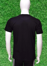Human Sparsh *Human Sparsh Men’s Round Neck T-Shirt – Black*Power, Elegance and Sophistication is what you’ll feel when Black is worn. It would show how deep and serious the feelings and thoughts are.Whether you wear it with Jeans or Track Pants, you’ll look great with it.It’s made up of 180 gsm 100% Bio-Washed Cotton fabric with the most durable stitching to make sure it lasts long without los - M
