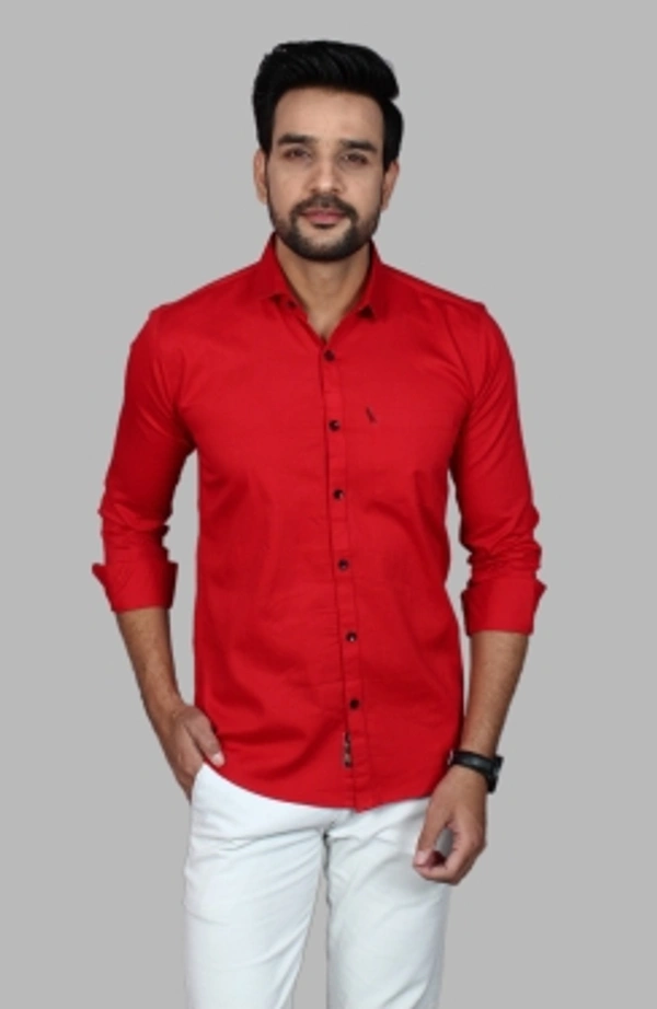 Liza Martin Men Solid Casual Red ShirtColor: Blue, Cream, Light Blue, Light Green, Maroon, RedSize: M, L, XL, XXLFabric: Cotton BlendRegular Fit, Full SleeveCollar Type: SlimPattern: SolidSet of 110 Days Return Policy, No questions asked. - Xl