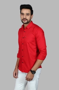 Liza Martin Men Solid Casual Red ShirtColor: Blue, Cream, Light Blue, Light Green, Maroon, RedSize: M, L, XL, XXLFabric: Cotton BlendRegular Fit, Full SleeveCollar Type: SlimPattern: SolidSet of 110 Days Return Policy, No questions asked. - Xl