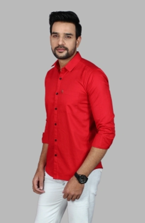 Liza Martin Men Solid Casual Red ShirtColor: Blue, Cream, Light Blue, Light Green, Maroon, RedSize: M, L, XL, XXLFabric: Cotton BlendRegular Fit, Full SleeveCollar Type: SlimPattern: SolidSet of 110 Days Return Policy, No questions asked. - Xl