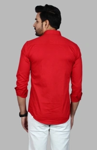 Liza Martin Men Solid Casual Red ShirtColor: Blue, Cream, Light Blue, Light Green, Maroon, RedSize: M, L, XL, XXLFabric: Cotton BlendRegular Fit, Full SleeveCollar Type: SlimPattern: SolidSet of 110 Days Return Policy, No questions asked. - Xl