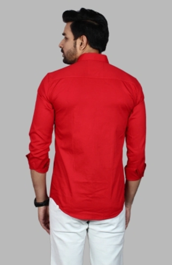 Liza Martin Men Solid Casual Red ShirtColor: Blue, Cream, Light Blue, Light Green, Maroon, RedSize: M, L, XL, XXLFabric: Cotton BlendRegular Fit, Full SleeveCollar Type: SlimPattern: SolidSet of 110 Days Return Policy, No questions asked. - Xl