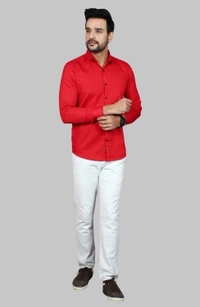 Liza Martin Men Solid Casual Red ShirtColor: Blue, Cream, Light Blue, Light Green, Maroon, RedSize: M, L, XL, XXLFabric: Cotton BlendRegular Fit, Full SleeveCollar Type: SlimPattern: SolidSet of 110 Days Return Policy, No questions asked. - Xl