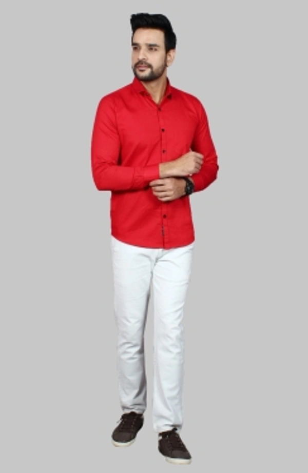 Liza Martin Men Solid Casual Red ShirtColor: Blue, Cream, Light Blue, Light Green, Maroon, RedSize: M, L, XL, XXLFabric: Cotton BlendRegular Fit, Full SleeveCollar Type: SlimPattern: SolidSet of 110 Days Return Policy, No questions asked. - Xl