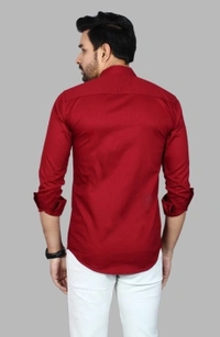 Liza Martin Men Solid Casual Red ShirtColor: Blue, Cream, Light Blue, Light Green, Maroon, RedSize: M, L, XL, XXLFabric: Cotton BlendRegular Fit, Full SleeveCollar Type: SlimPattern: SolidSet of 110 Days Return Policy, No questions asked. - L