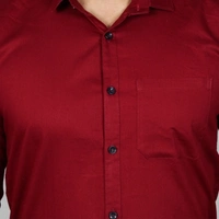 Liza Martin Men Solid Casual Red ShirtColor: Blue, Cream, Light Blue, Light Green, Maroon, RedSize: M, L, XL, XXLFabric: Cotton BlendRegular Fit, Full SleeveCollar Type: SlimPattern: SolidSet of 110 Days Return Policy, No questions asked. - L