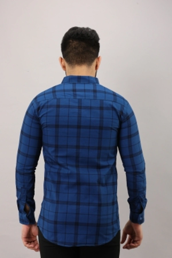 Surhi Men Checkered Casual Blue ShirtFabric: Pure CottonSlim Fit, Full SleevePattern: CheckeredSet of 1. , 10 Days Return Policy, No questions asked. - Xl