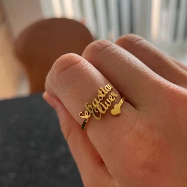 Cute Couple Name Ring