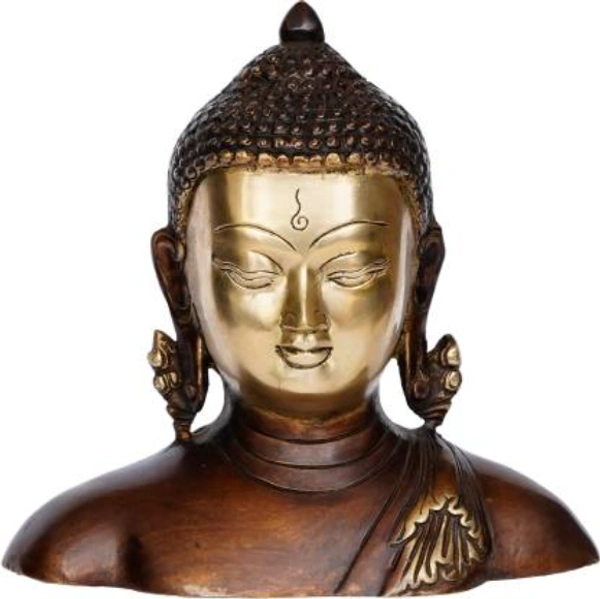 Meditating Buddha Brass Antique Showpiece - 15.9 cm - Brass, Dimensions: 16.9 cm x 15.9 cm x 7.97 cm, TC106, 5, Suitable For: Table, 1555 g, ., .