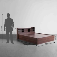 Engineered Wood Queen Box Bed  -  Engineered Wood,  Chestnut Dark, Width 163 cm Height 80 cm Depth 218 cm, TC110, 5,  Cancellation NOT allowed for this product after 24 hrs of order booking.,  95 kg, ., ✅