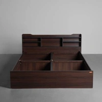 Engineered Wood Queen Box Bed  -  Engineered Wood,  Chestnut Dark, Width 163 cm Height 80 cm Depth 218 cm, TC110, 5,  Cancellation NOT allowed for this product after 24 hrs of order booking.,  95 kg, ., ✅