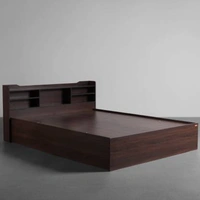 Engineered Wood Queen Box Bed  -  Engineered Wood,  Chestnut Dark, Width 163 cm Height 80 cm Depth 218 cm, TC110, 5,  Cancellation NOT allowed for this product after 24 hrs of order booking.,  95 kg, ., ✅