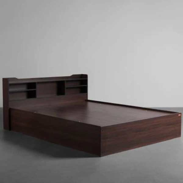 Engineered Wood Queen Box Bed  -  Engineered Wood,  Chestnut Dark, Width 163 cm Height 80 cm Depth 218 cm, TC110, 5,  Cancellation NOT allowed for this product after 24 hrs of order booking.,  95 kg, ., ✅