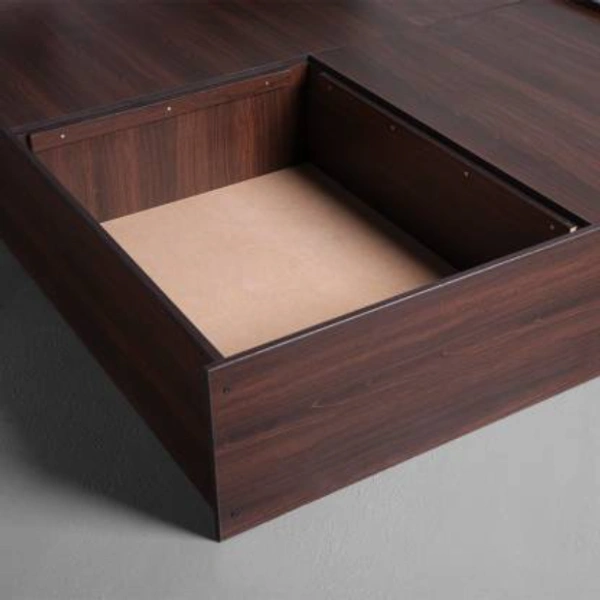 Engineered Wood Queen Box Bed  -  Engineered Wood,  Chestnut Dark, Width 163 cm Height 80 cm Depth 218 cm, TC110, 5,  Cancellation NOT allowed for this product after 24 hrs of order booking.,  95 kg, ., ✅