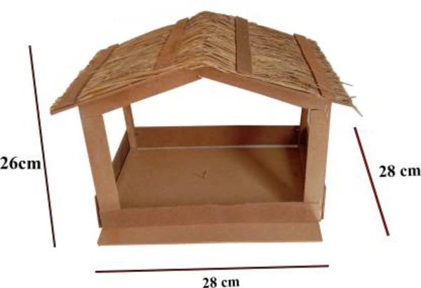 Crib Set Xmas Decoration Wooden Crib Set  - Wooden, 28 cm, TC112, 5,  Christmas Crib Set Xmas Decoration Wooden Crib Set Pulkoodu Wooden Christmas Crib Small 28.5cm*28.5cm*28.5cm,  0.5 kg, ✅