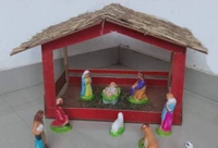 Crib Set Xmas Decoration Wooden Crib Set  - Wooden, 28 cm, TC112, 5,  Christmas Crib Set Xmas Decoration Wooden Crib Set Pulkoodu Wooden Christmas Crib Small 28.5cm*28.5cm*28.5cm,  0.5 kg, ✅