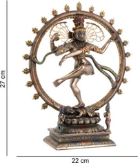 Antiques Nirmala Brass Natraj Statue - Brass, 22 cm x 26 cm x 6 cm, TC113, 5, Suitable For: Table, 745 g, ✅, ✅, ✅