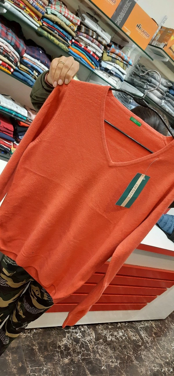 ORANGE WOOLEN TOP - orange, Free Siza