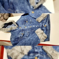 DENIM FUR JACKET - Denim Blue, Free size