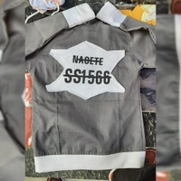 DENIM HOOD JACKET GIRLS WOMEN - GRAY, FREE SIZE