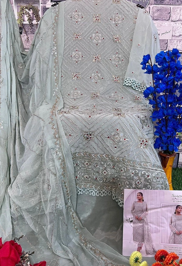 Serine Semi Stitched Pakistani Suit - Kangaroo