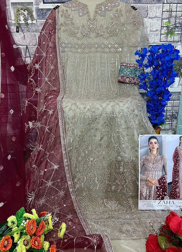 ZAHA Launching Exclusive ZAHA  Collection - Wine Berry, Semi Stitched
