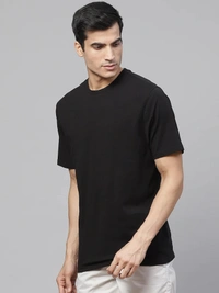 Solid men Round Neck T-Shirt Men and Women Round Neck Half Sleeve Fit Regular Pure Cotton - XXL