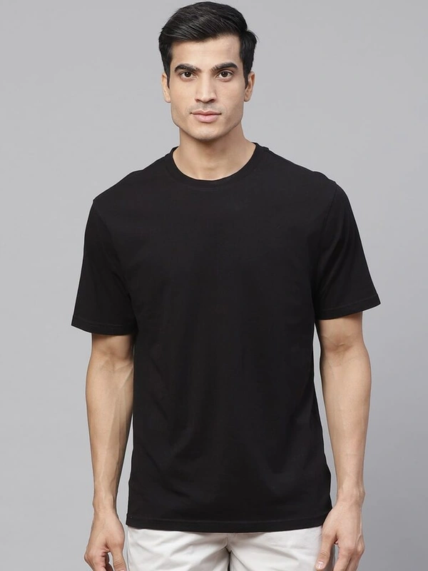 Solid men Round Neck T-Shirt Men and Women Round Neck Half Sleeve Fit Regular Pure Cotton - XL