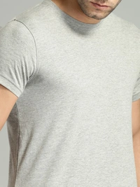 Fambruh Men tshirt Solid Round Neck Regular Sleeves  T-shirt - L