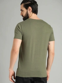 Fambruh Men tshirt Solid Round Neck Regular Sleeves  T-shirt - XXL