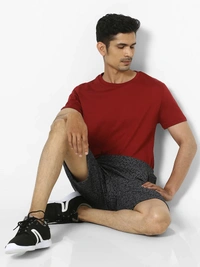 Men tshirt Solid Round Neck Regular Sleeves  T-shirt - XL