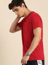 Men tshirt Solid Round Neck Regular Sleeves  T-shirt - XXL