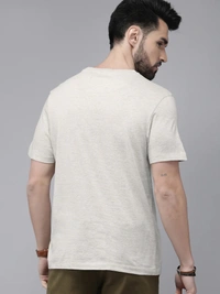 Men tshirt Solid Round Neck Regular Sleeves  T-shirt - L