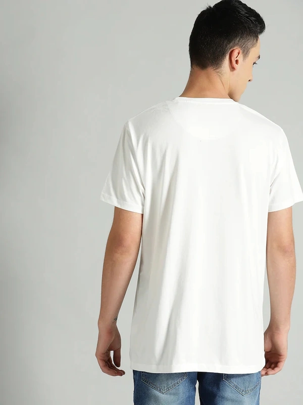 Men tshirt Solid Round Neck Regular Sleeves  T-shirt - XL