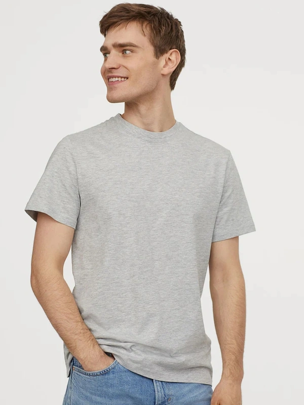Men tshirt Solid Round Neck Regular Sleeves  T-shirt - L