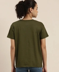 Fambruh High Quality Cotton Solid Women Half Sleeves Slim Tshirt - M