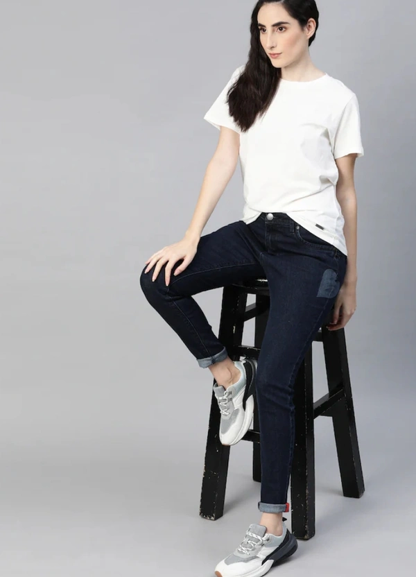 Fambruh High Quality Cotton Solid Women Half Sleeves Slim Tshirt - XXL