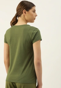 Fambruh Women T Shirt Cotton Solid Women Half Sleeves Slim Tshirt - S