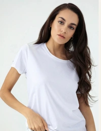 Fambruh Women T Shirt Cotton Solid Women Half Sleeves Slim Tshirt - XL