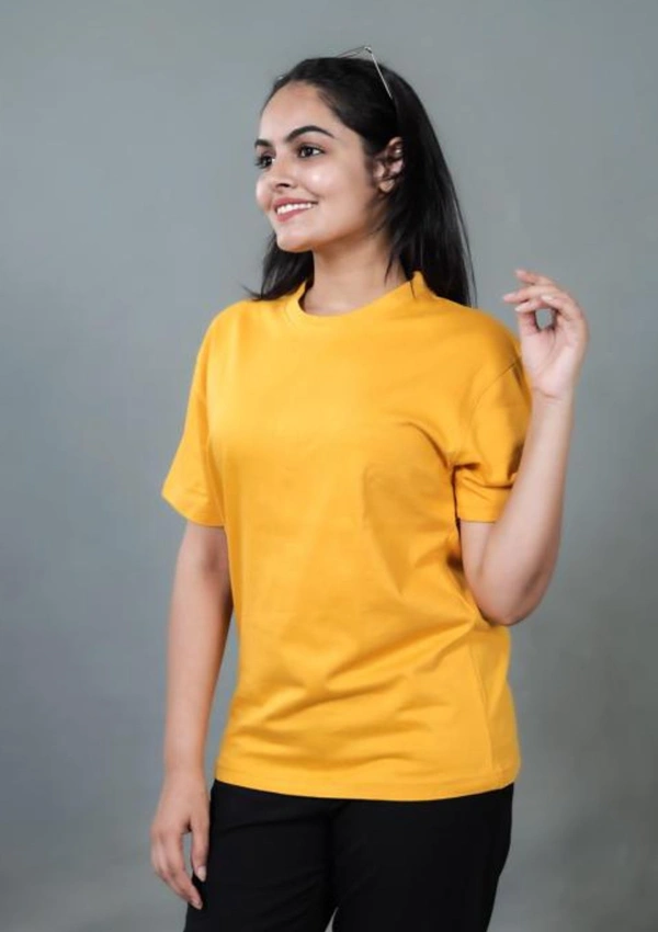 Fambruh Women T Shirt Cotton Solid Women Half Sleeves Slim Tshirt - S