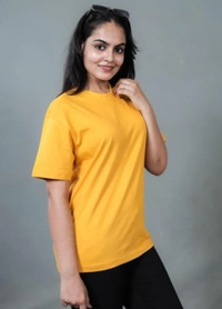 Fambruh Women T Shirt Cotton Solid Women Half Sleeves Slim Tshirt - S