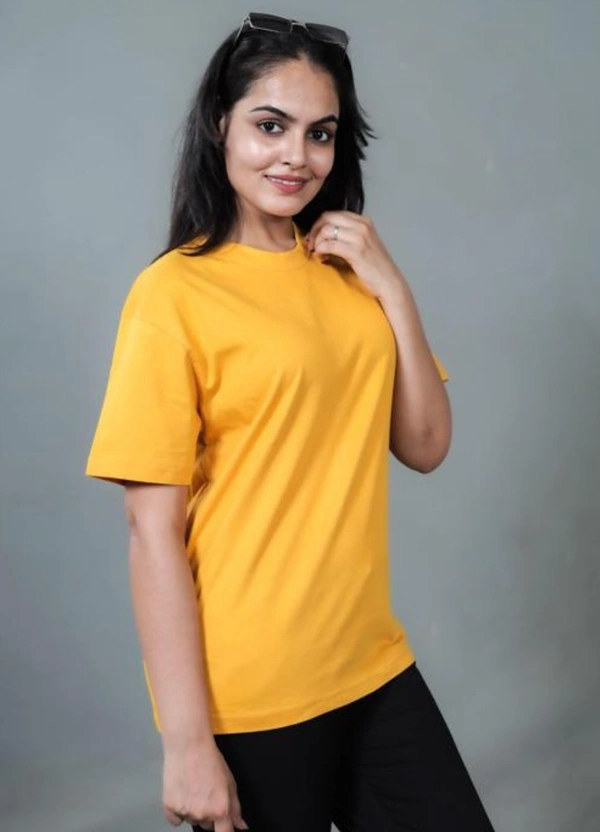 Fambruh Women T Shirt Cotton Solid Women Half Sleeves Slim Tshirt - S